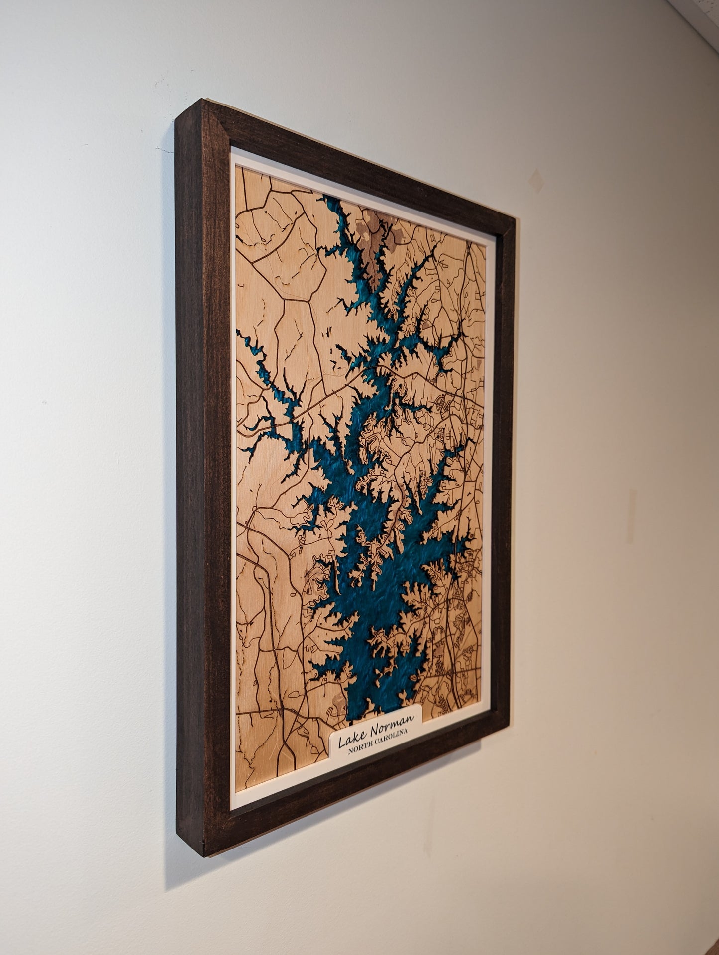 Lake Norman, NC 3D Layered Laser Map, 12x18