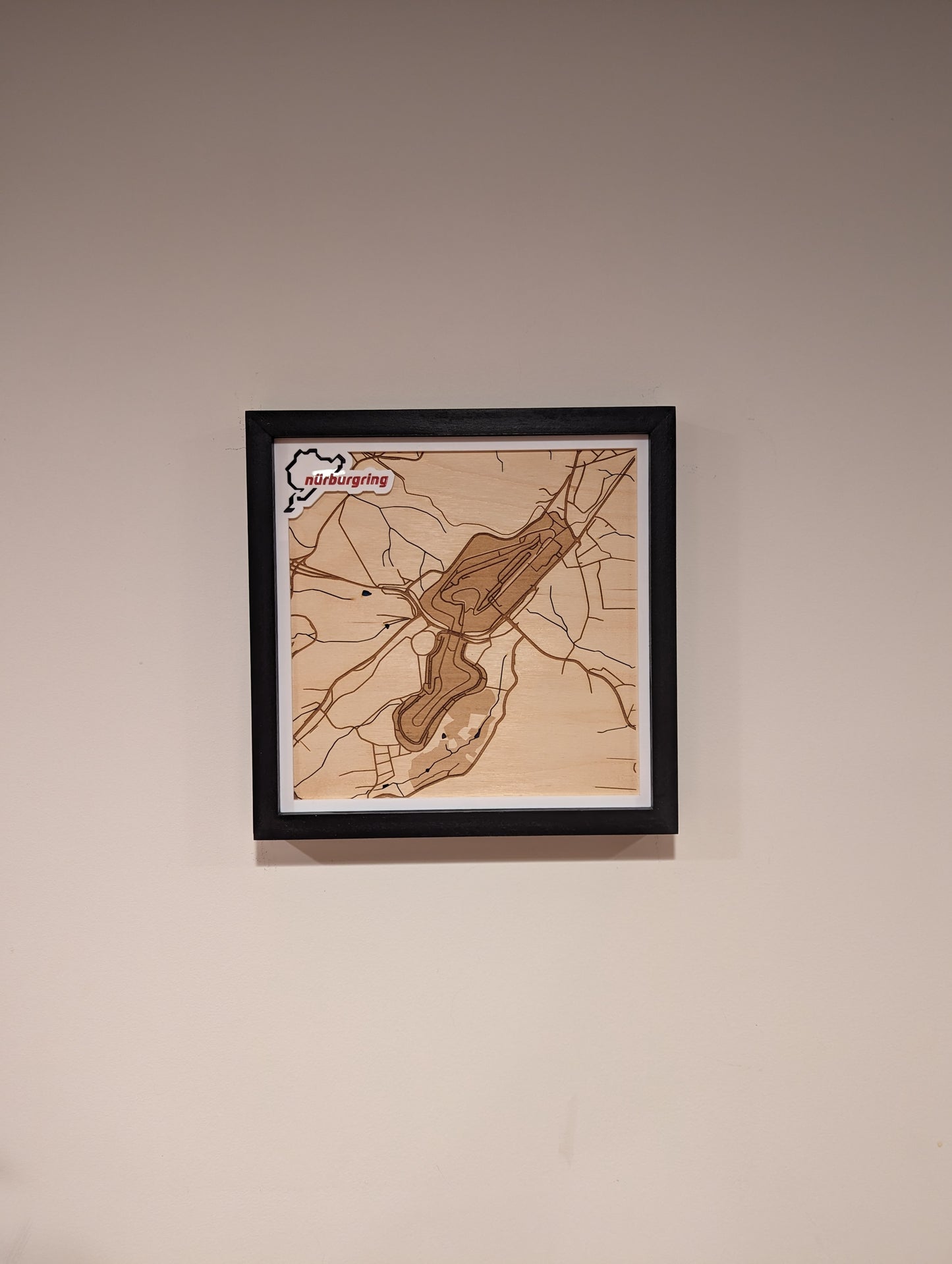 Nürburgring, Germany (Motorsports Complex) 3D Layered Laser Map, 12x12, Framed