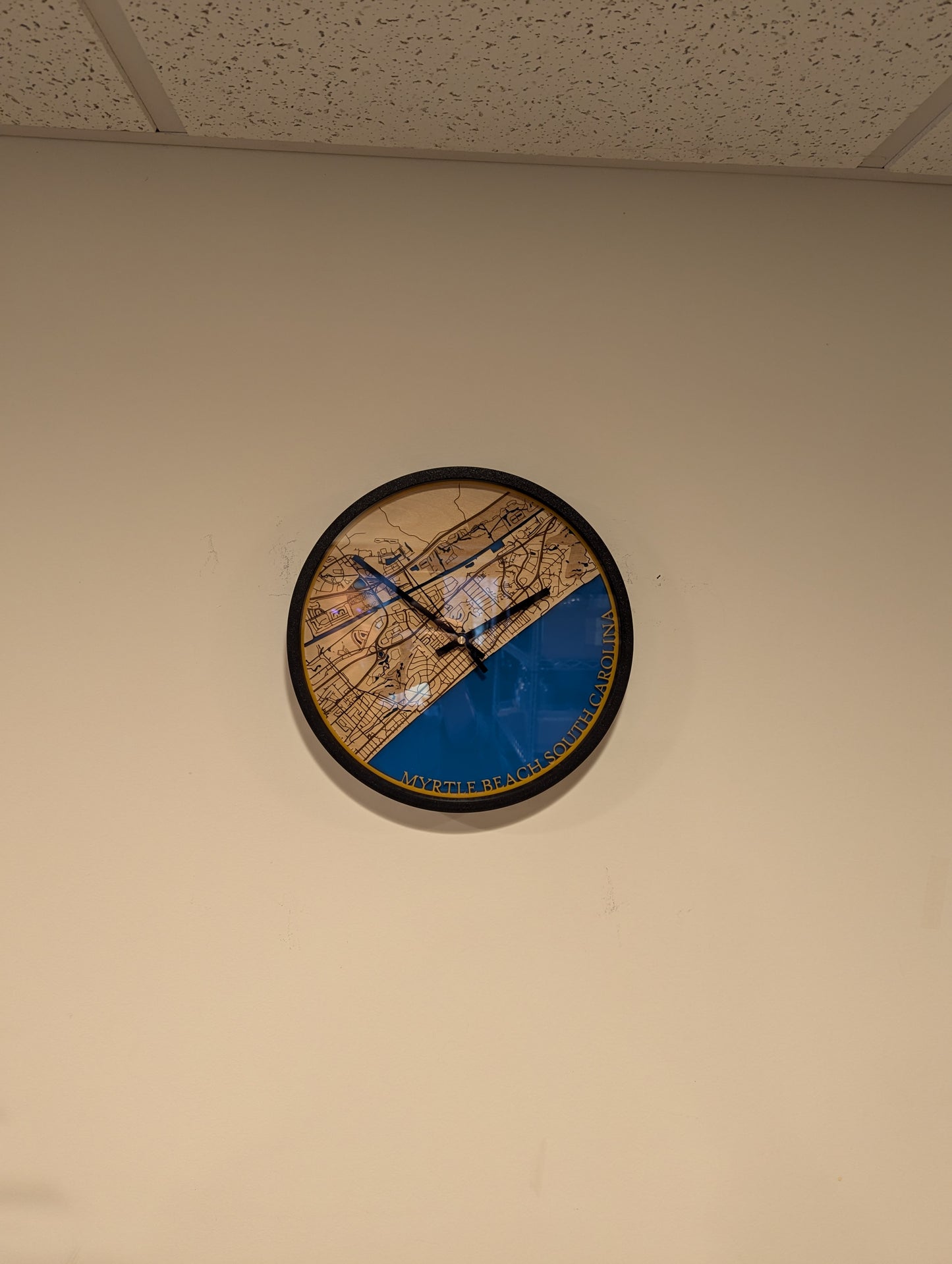 CUSTOM 3D Laser Cut Map Clock, 12x12