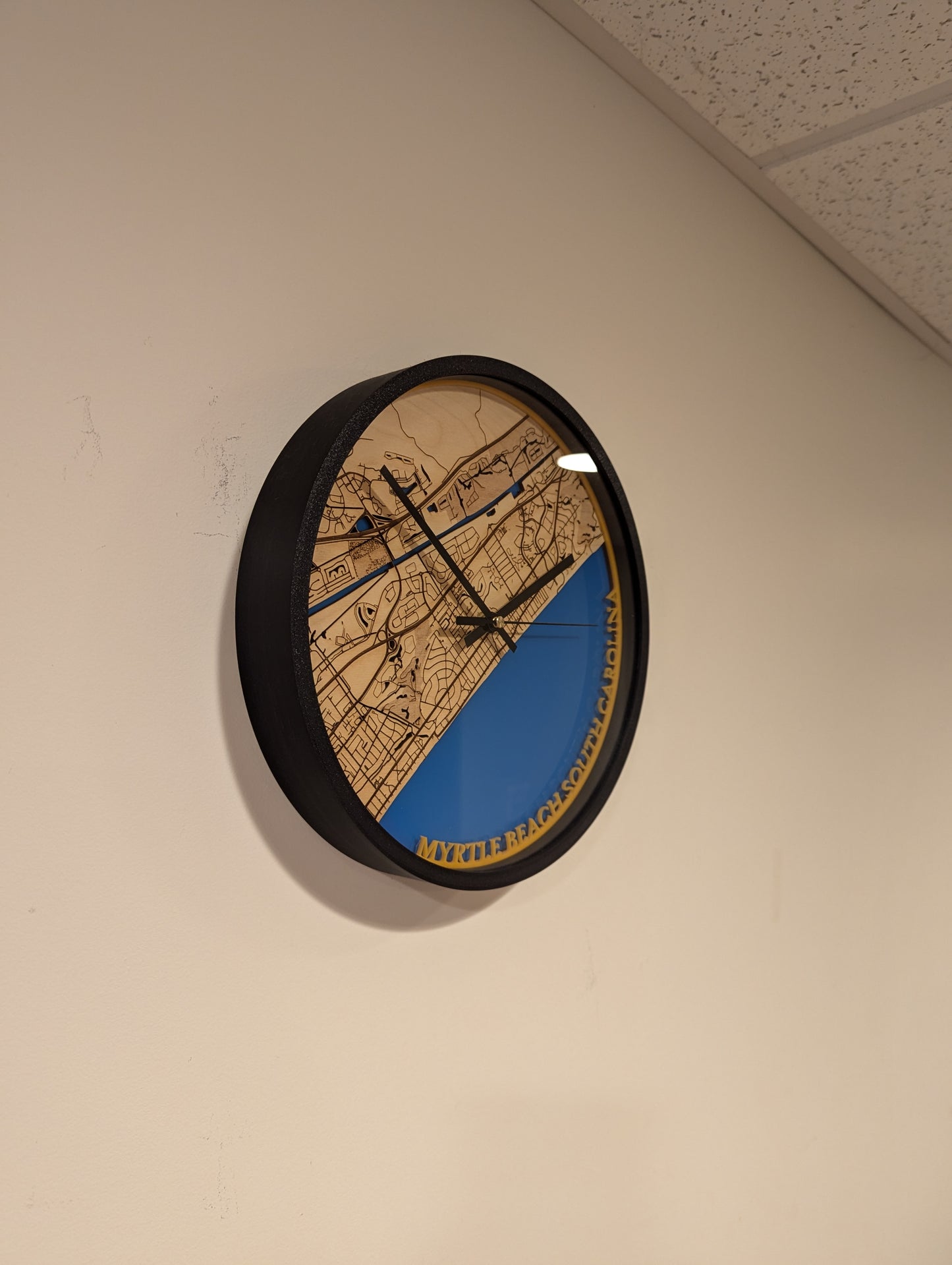 CUSTOM 3D Laser Cut Map Clock, 12x12