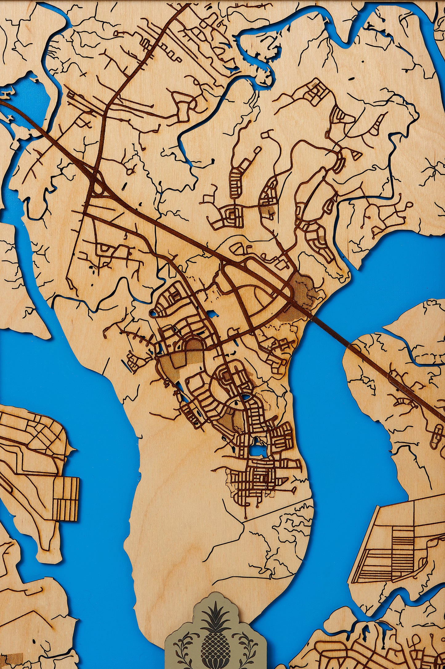 Custom 3D Layered Laser Map, 12x18