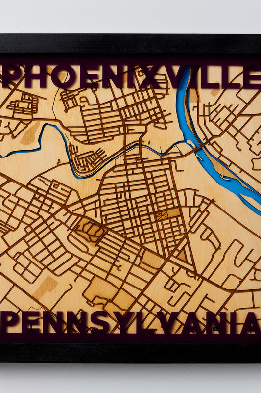 Laser map of Phoenixville. Close=up.